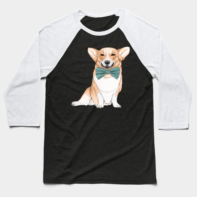 Corgi Dog Baseball T-Shirt by Barruf